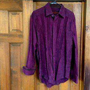 Robert Graham mens rich wine color shirt, size large